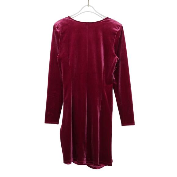 I.N.C. International Concepts Pink Velvet Wrap Mini Dress Medium - Picture 4 of 6